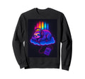 Synthwave Sleeping Sloth Sweatshirt - Casual Everyday Wear for Adults - T-Shirt, Sweatshirt, Hoodie