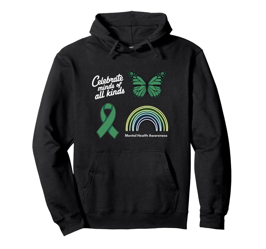 Celebrate Minds All Kinds Mental Health Hoodie - Graphic Print Men Women - T-Shirt, Sweatshirt, Hoodie