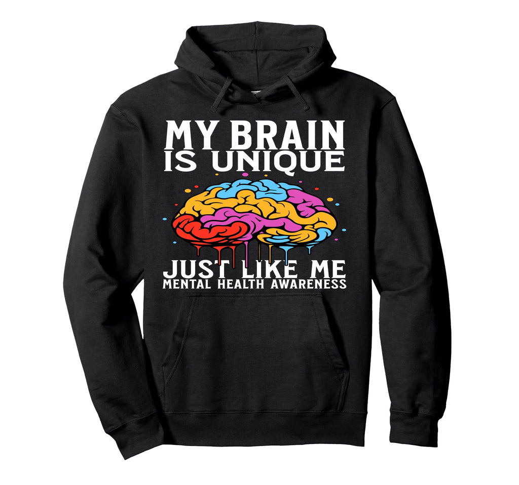 Mental Health Awareness Gifts Brain Hoodie - Custom Art Print for Adults - T-Shirt, Sweatshirt, Hoodie