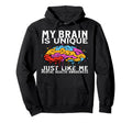 Mental Health Awareness Gifts Brain Hoodie - Custom Art Print for Adults - T-Shirt, Sweatshirt, Hoodie
