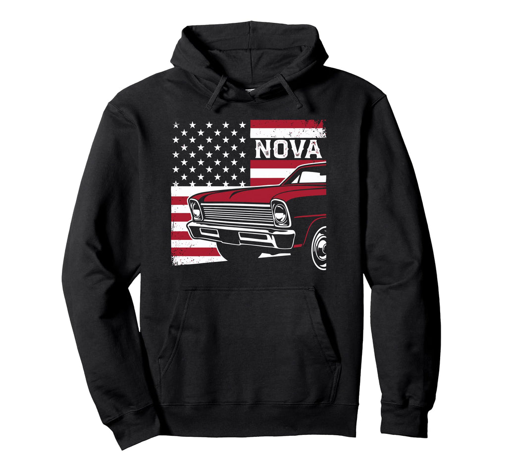 1966 1967 Nova Ss Patriotic Usa Flag Muscle Hoodie - Unique Graphic Unisex - T-Shirt, Sweatshirt, Hoodie