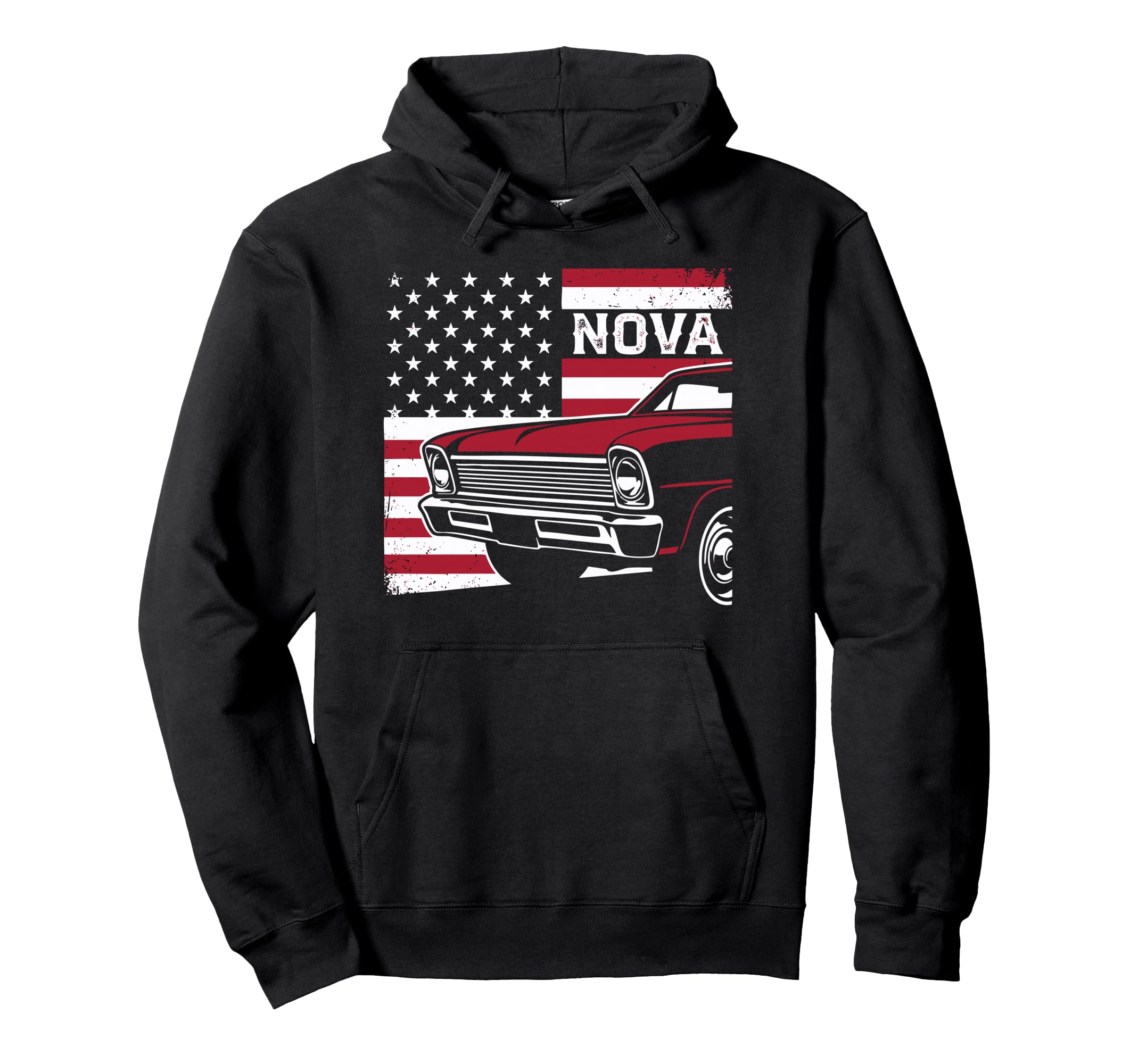 1966 1967 Nova Ss Patriotic Usa Flag Muscle Hoodie - Unique Graphic Unisex - T-Shirt, Sweatshirt, Hoodie