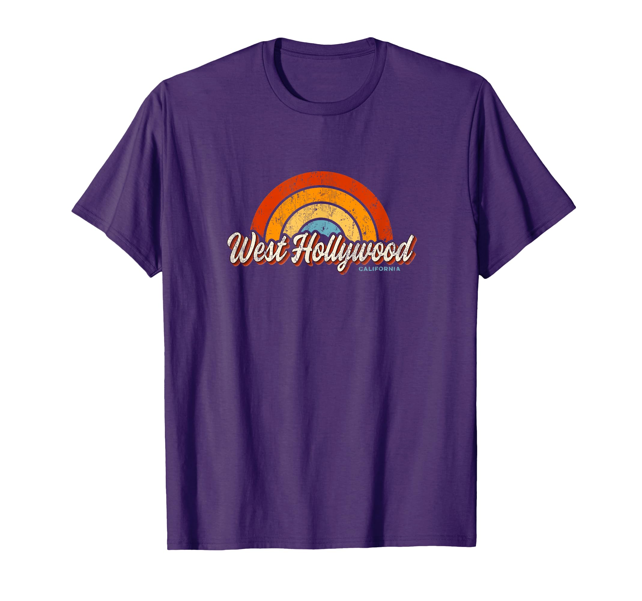 West Hollywood California Ca Rainbow 70S T-Shirt - Trendy Graphic Men Women - T-Shirt, Sweatshirt, Hoodie