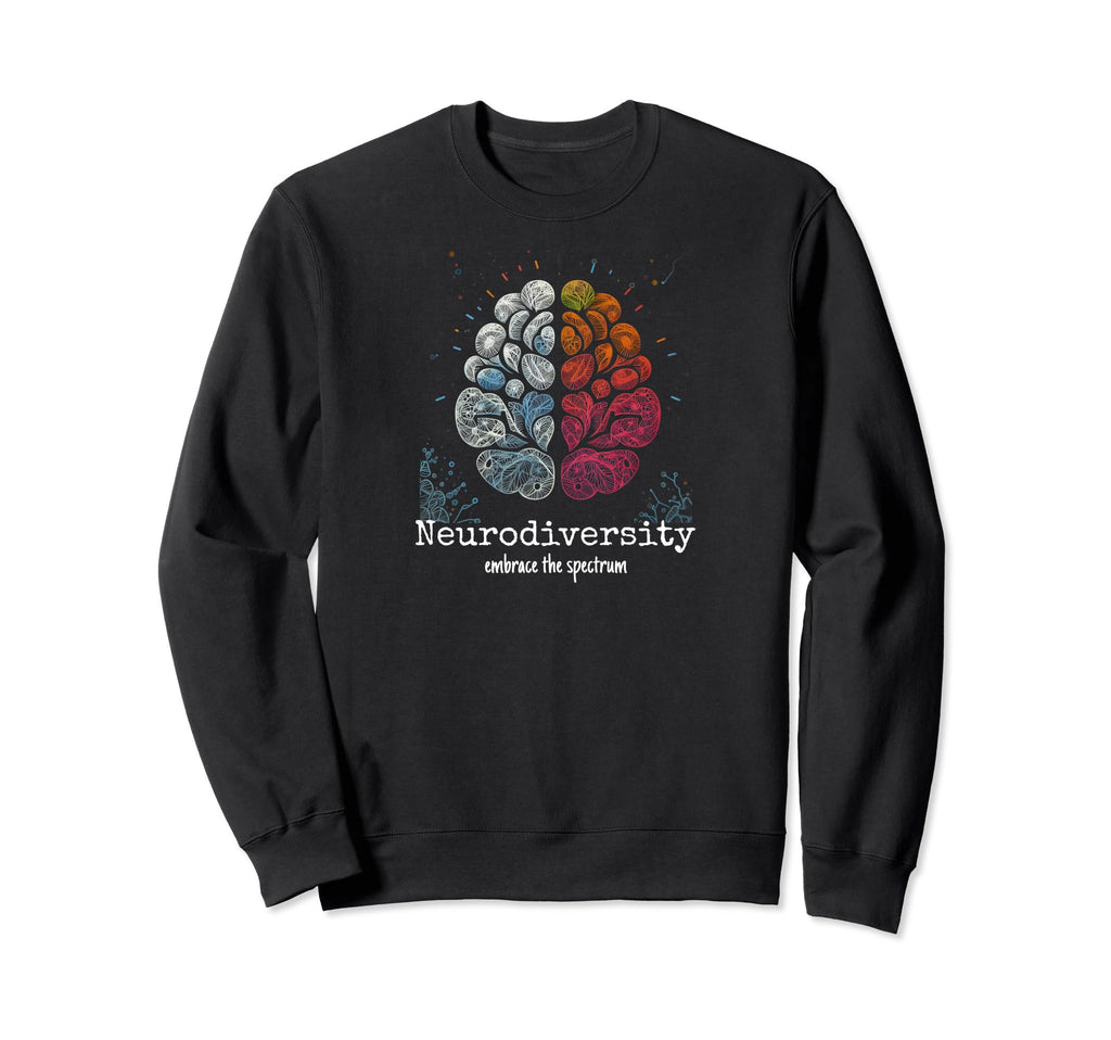Colorful Rainbow Brain Neurodiversity Sweatshirt - Minimalist Print Unisex - T-Shirt, Sweatshirt, Hoodie