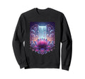 Mystic Lotus Waterfall Cosmic Zen Sweatshirt - Trendy Graphic for Adults - T-Shirt, Sweatshirt, Hoodie