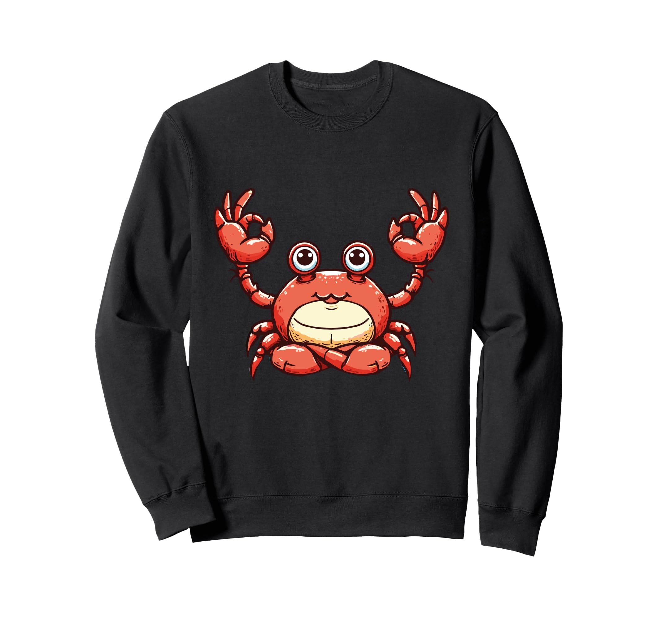 Meditation Crab Yoga Pose Relaxing Sweatshirt - Unique Graphic Men Women - T-Shirt, Sweatshirt, Hoodie