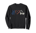 Roller Skater Peace Love Skate Red Sweatshirt - Aesthetic Graphic Unisex - T-Shirt, Sweatshirt, Hoodie