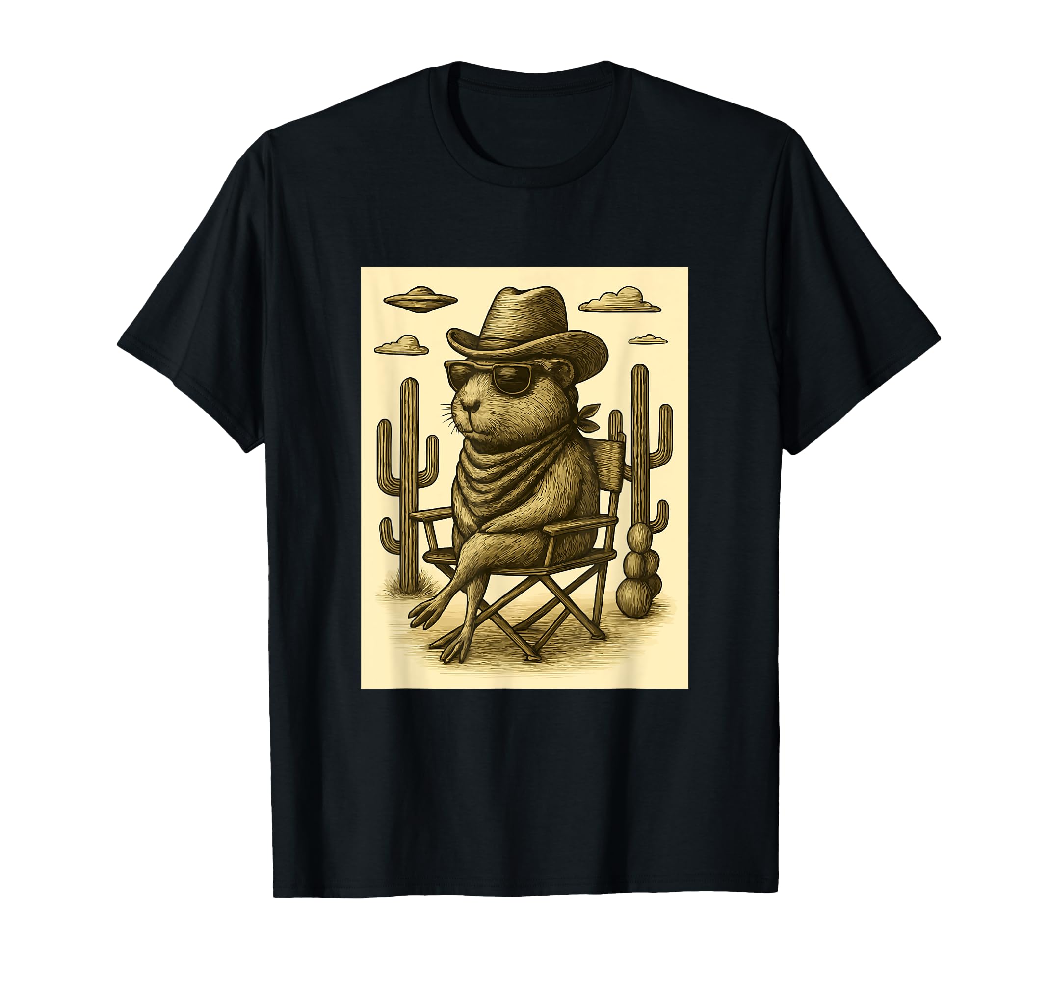 Cowboy Guinea Pig Sunglasses Animal T-Shirt - Trendy Graphic for Adults - T-Shirt, Sweatshirt, Hoodie