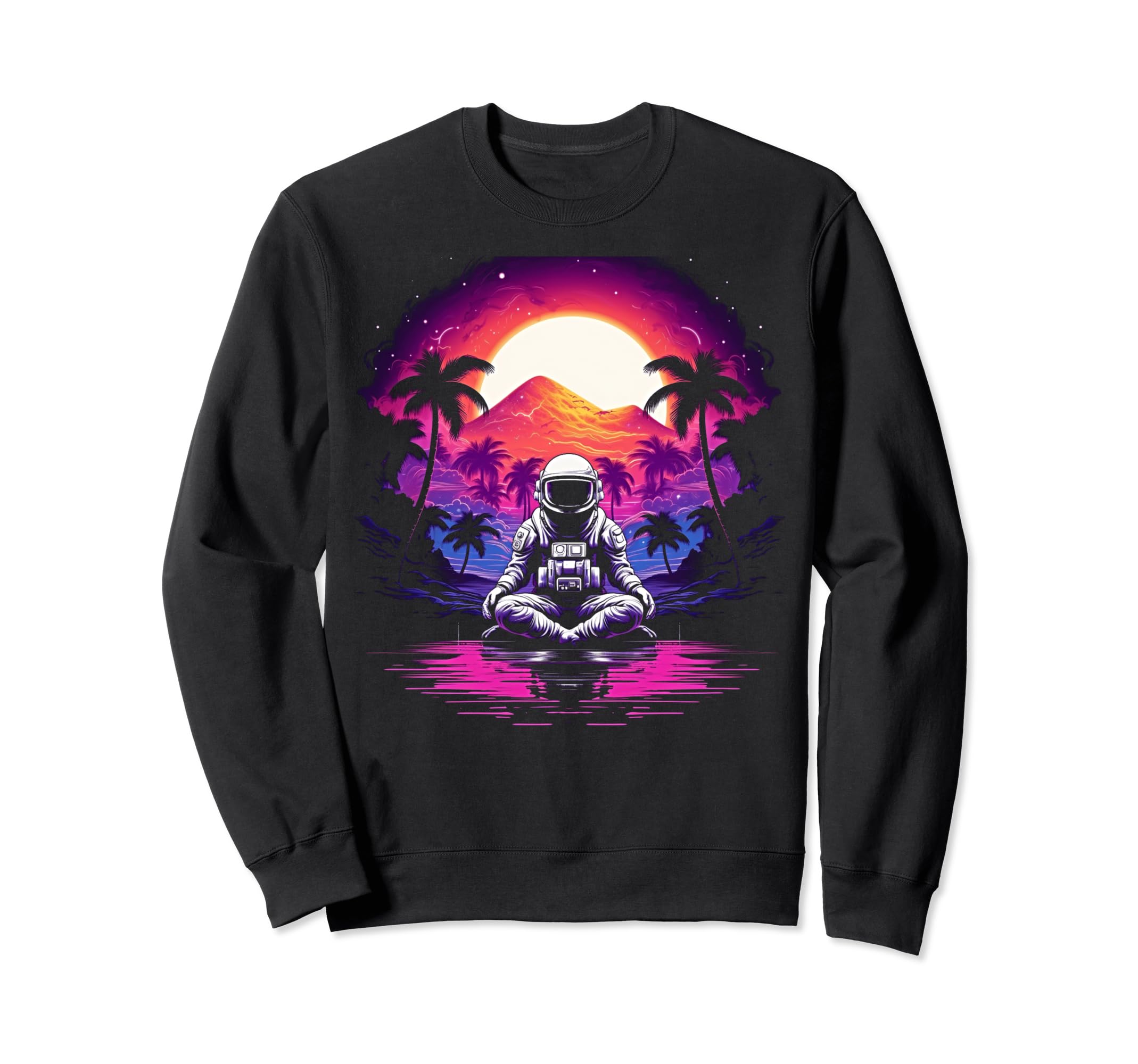 Synthwave Astronaut Cyberpunk 80S Sweatshirt - Novelty Apparel for Adults - T-Shirt, Sweatshirt, Hoodie