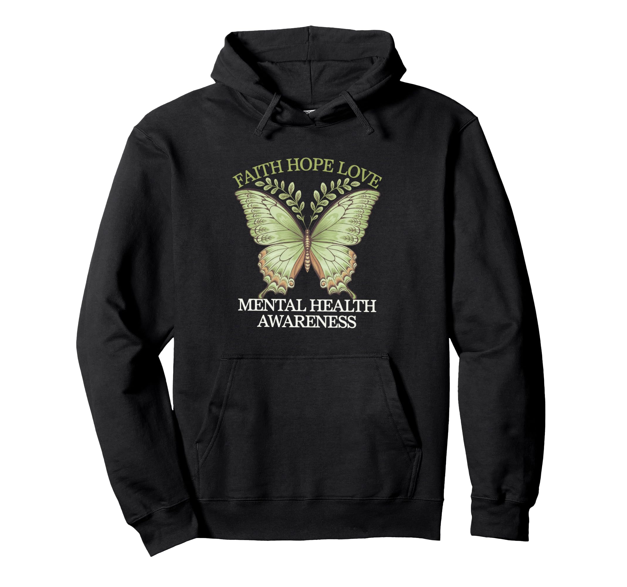 Faith Hope Love Mental Health Hoodie - Minimalist Print for Adults - T-Shirt, Sweatshirt, Hoodie