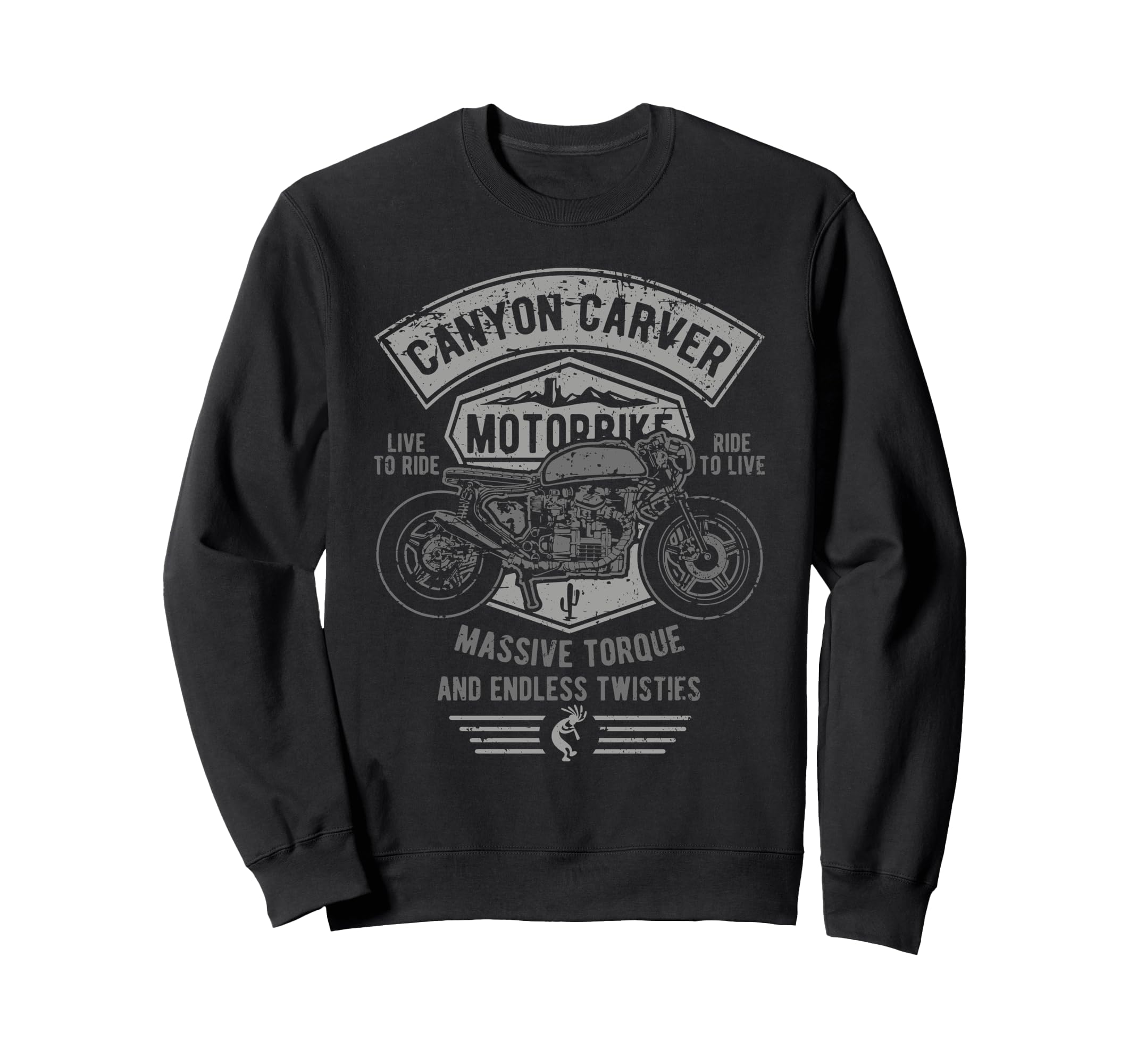 Canyon Carver Motorcycle Distressed Sweatshirt - Fun Novelty Design Unisex - T-Shirt, Sweatshirt, Hoodie