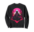 Synthwave Cat Samurai Mediation Sweatshirt - Aesthetic Graphic Unisex - T-Shirt, Sweatshirt, Hoodie