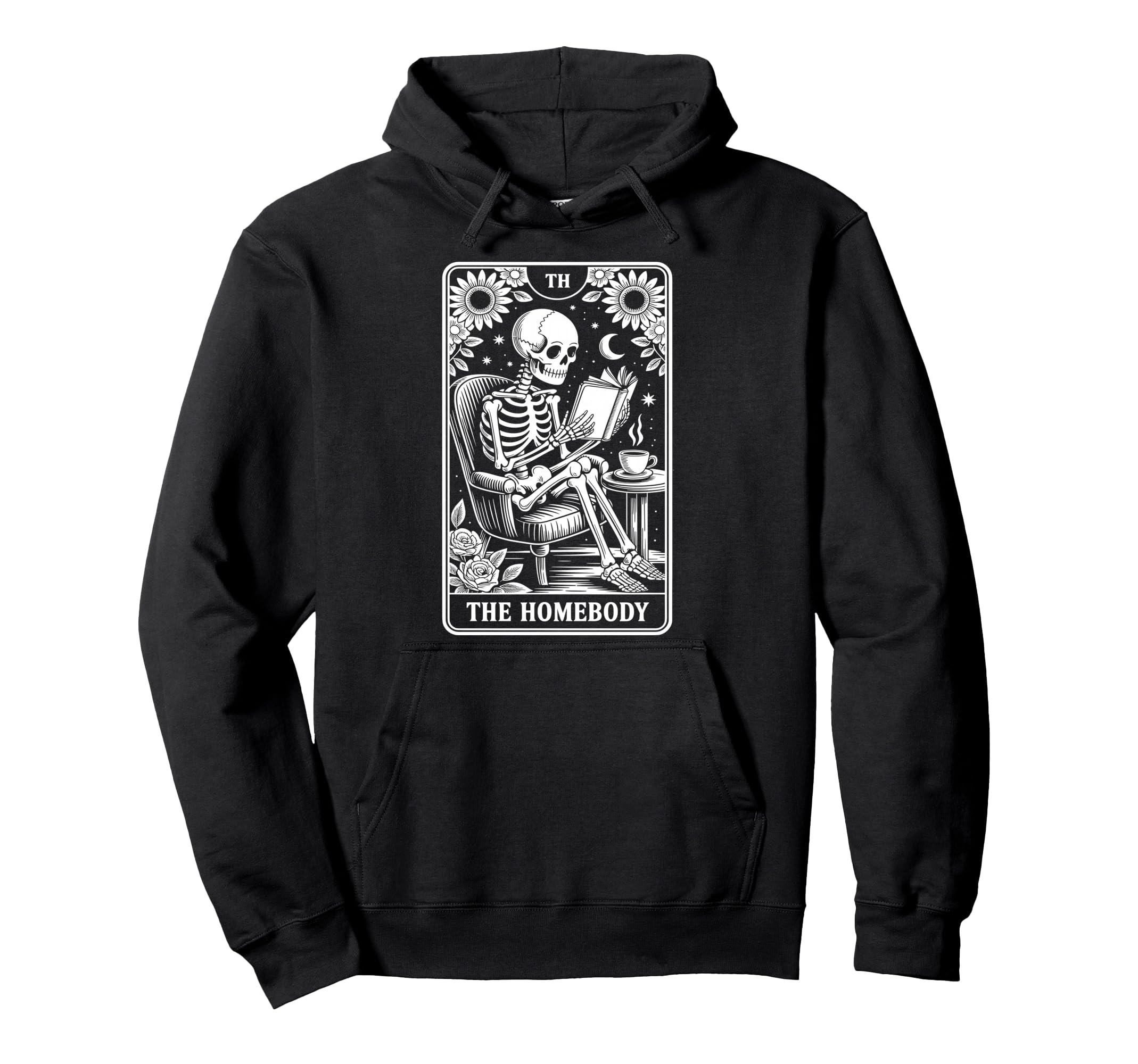 Homebody Tarot Indoorsy Antisocial Hoodie - Fun Novelty Design for Adults - T-Shirt, Sweatshirt, Hoodie