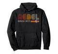 Rebel Since 1977 Space Typography Hoodie - Fun Novelty Design Unisex - T-Shirt, Sweatshirt, Hoodie