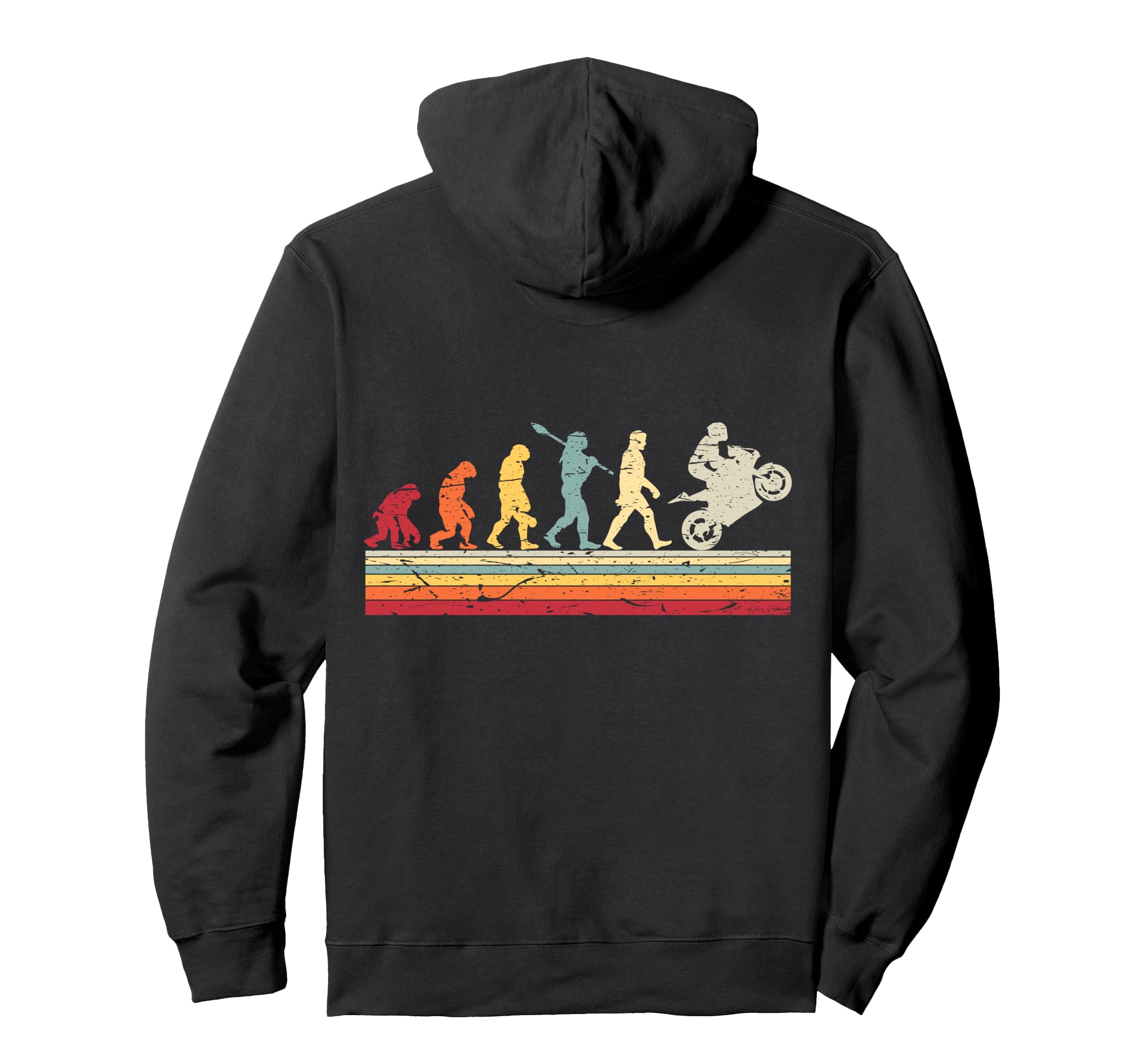 Motorcycle Evolution Human Biker Hoodie - Custom Art Print Men Women - T-Shirt, Sweatshirt, Hoodie