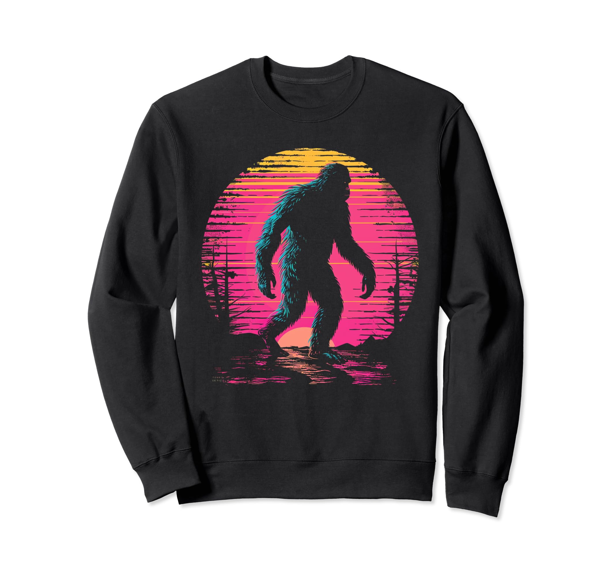 Bigfoot Vaporwave Aesthetic Sweatshirt - Casual Everyday Wear for Adults - T-Shirt, Sweatshirt, Hoodie