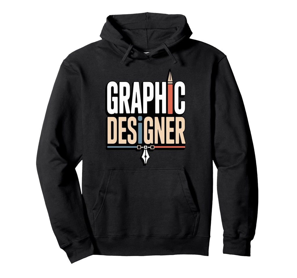 Designer Typography Pen Icon Hoodie - Graphic Print for Adults - T-Shirt, Sweatshirt, Hoodie