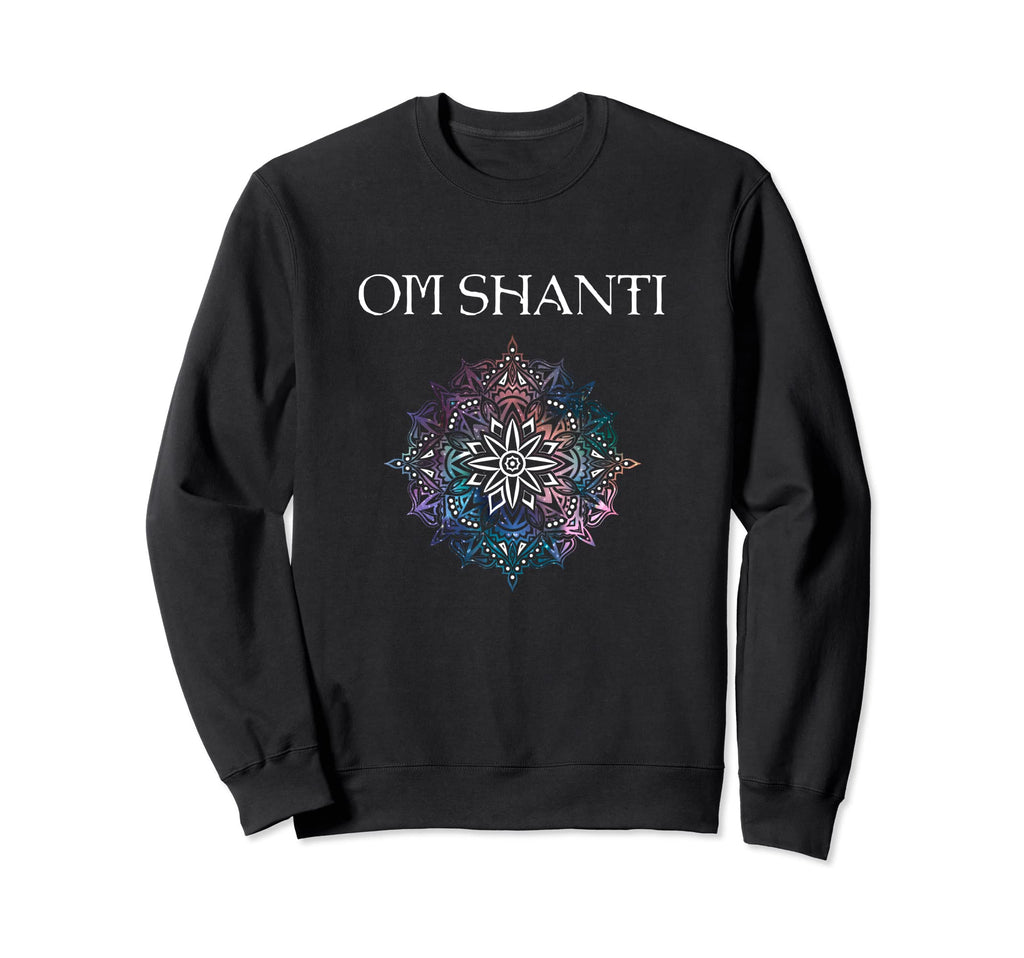 Om Shanti Colorful Mandala Geometry Sweatshirt - Graphic Print Unisex - T-Shirt, Sweatshirt, Hoodie
