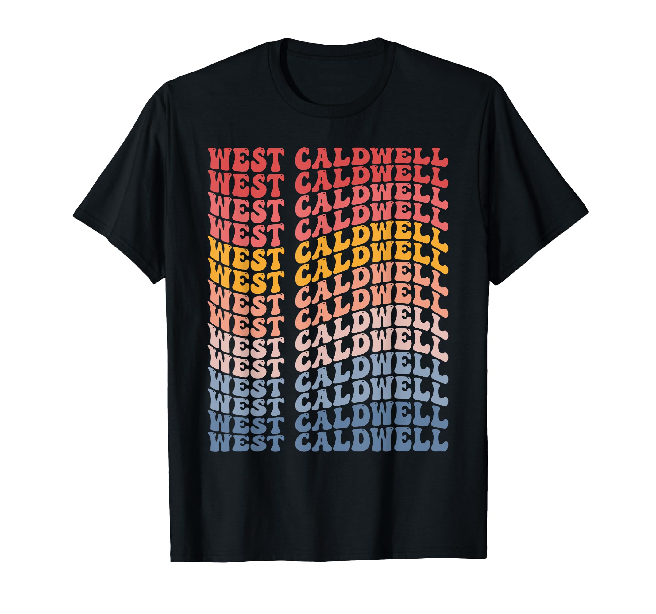 West Caldwell City Groovy T-Shirt - Minimalist Print for Adults - T-Shirt, Sweatshirt, Hoodie