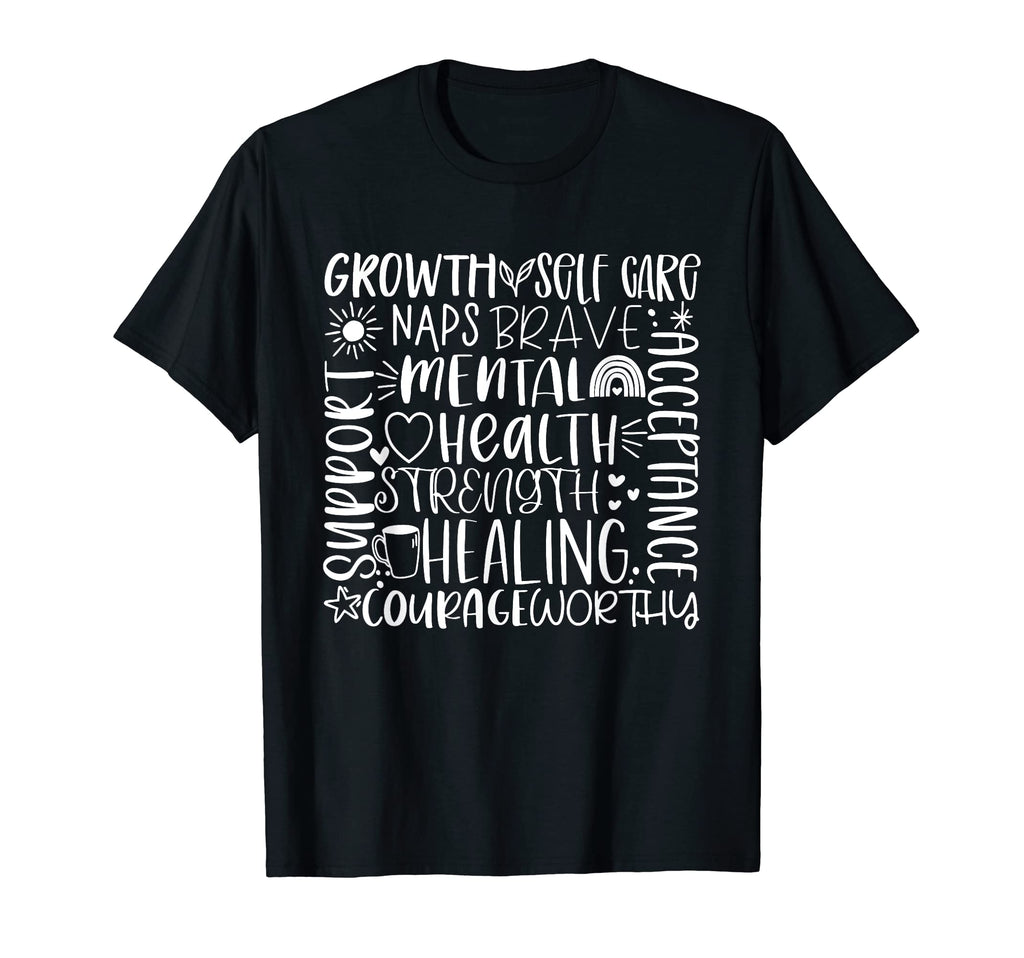 Typography Mental Health Awareness T-Shirt - Minimalist Print for Adults - T-Shirt, Sweatshirt, Hoodie