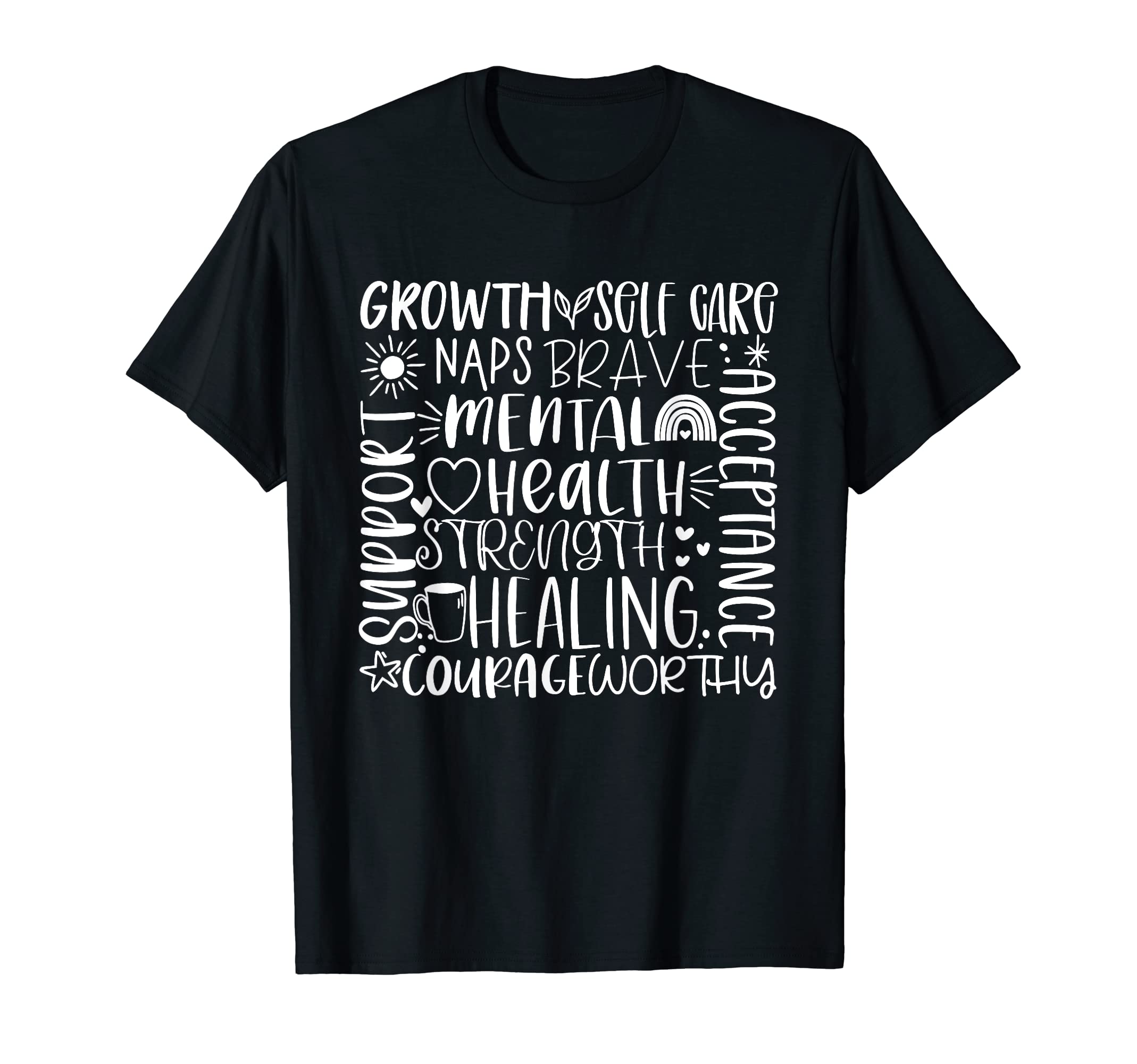 Typography Mental Health Awareness T-Shirt - Minimalist Print for Adults - T-Shirt, Sweatshirt, Hoodie