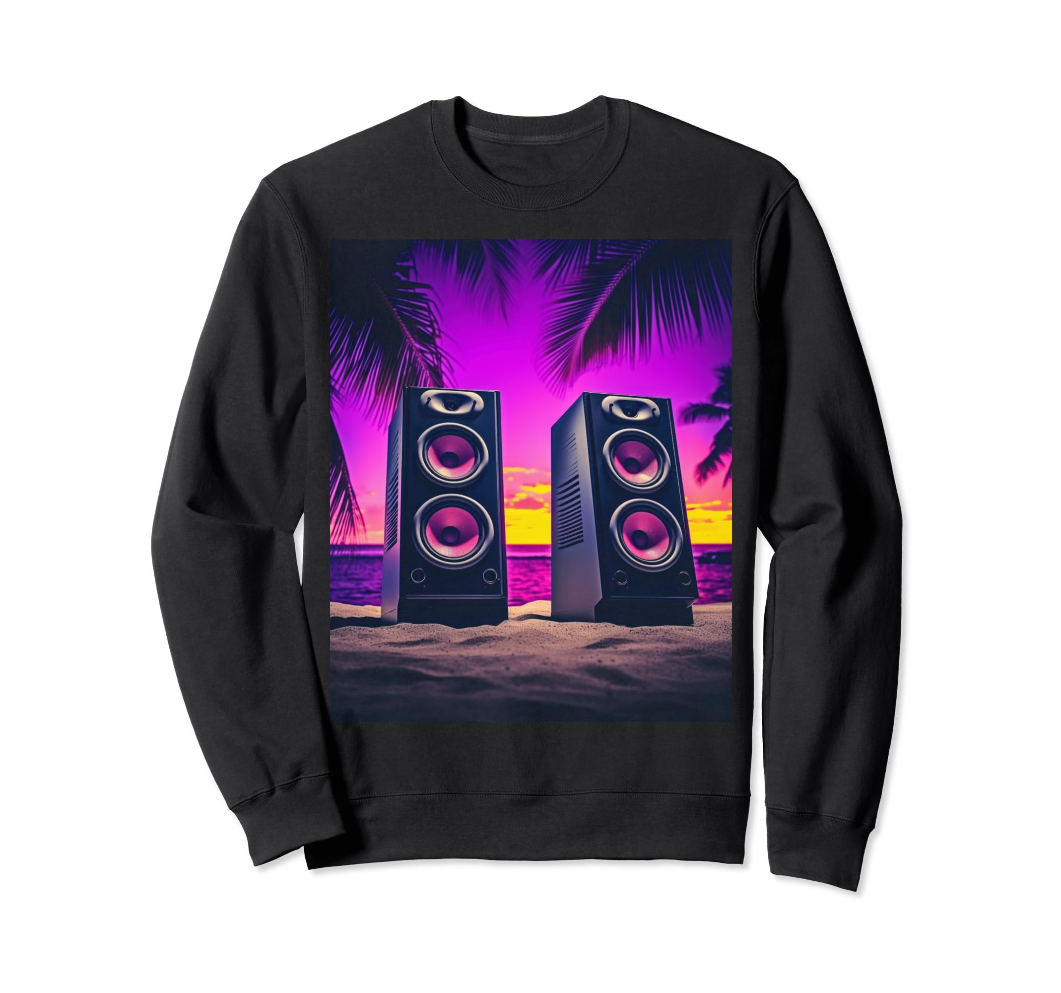 Vaporwave Stereo Speakers 80S Sweatshirt - Custom Art Print Men Women - T-Shirt, Sweatshirt, Hoodie