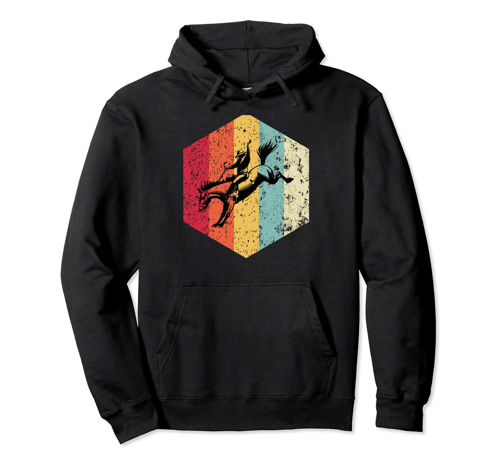 Cowboy Rodeo Bucking Horse Riding Hoodie - Casual Everyday Wear Men Women - T-Shirt, Sweatshirt, Hoodie