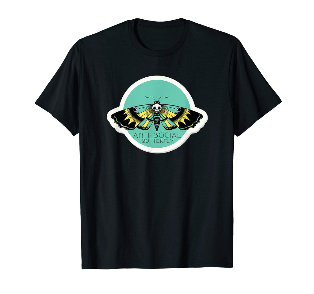 Anti Social Butterfly T-Shirt - Unique Graphic Unisex - T-Shirt, Sweatshirt, Hoodie
