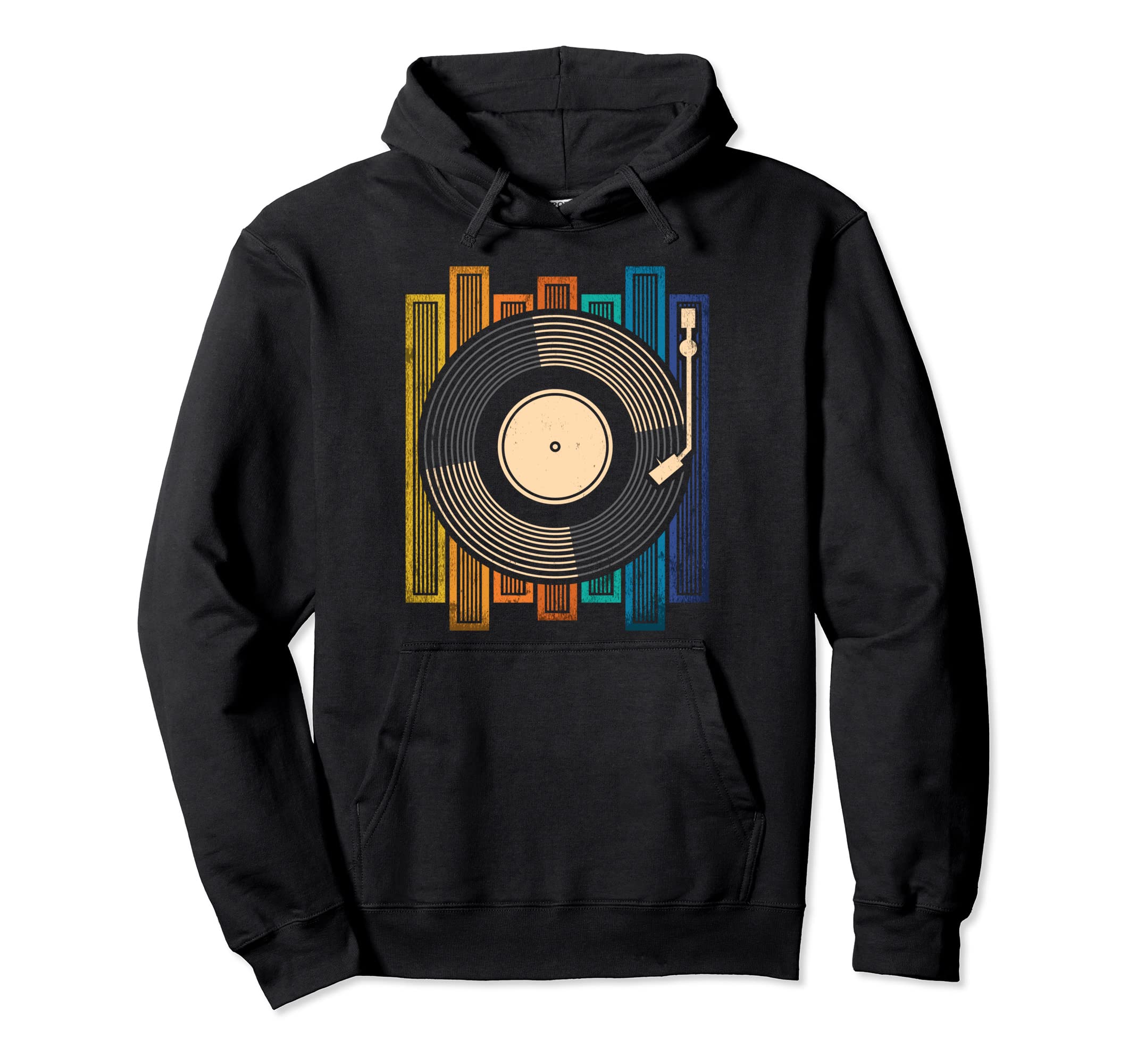 Vinyl Record Player Music Producer Dj Hoodie - Graphic Print Men Women - T-Shirt, Sweatshirt, Hoodie