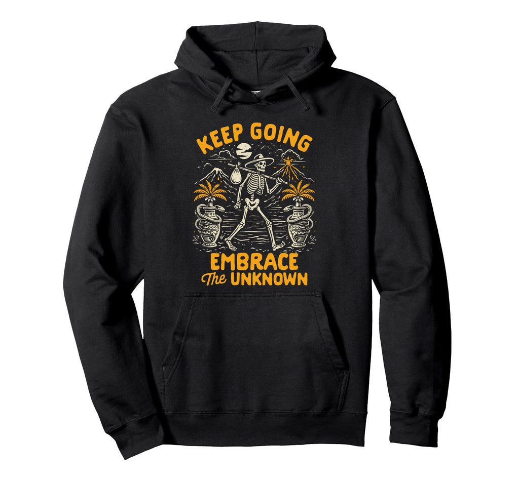 Mental Health Skeleton Keep Going Hoodie - Minimalist Print Unisex - T-Shirt, Sweatshirt, Hoodie
