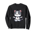 Meditation Cat Yoga Pose Relaxing Sweatshirt - Custom Art Print Men Women - T-Shirt, Sweatshirt, Hoodie