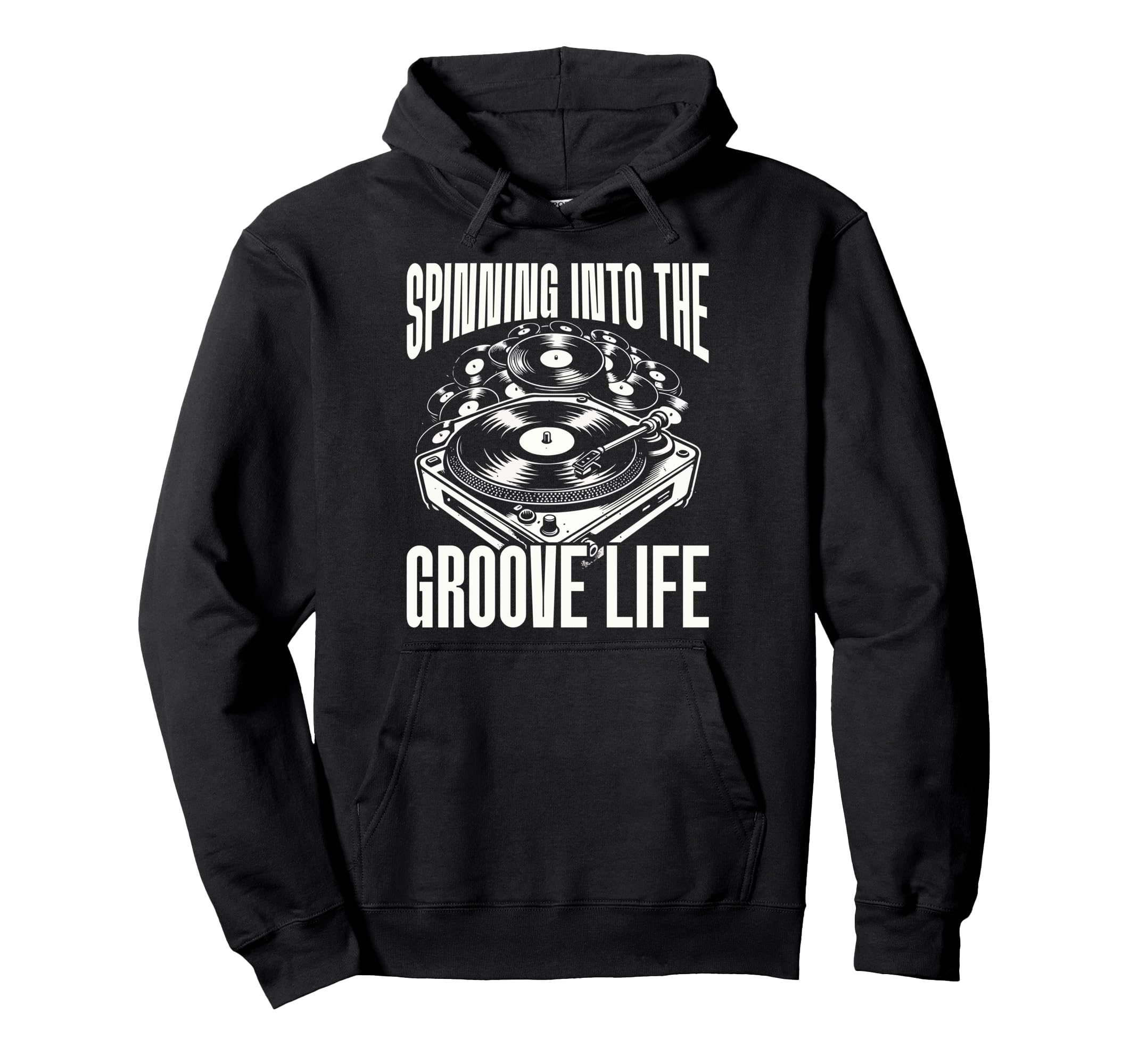 Vinyl Collecting Record Player Hoodie - Casual Everyday Wear Unisex - T-Shirt, Sweatshirt, Hoodie