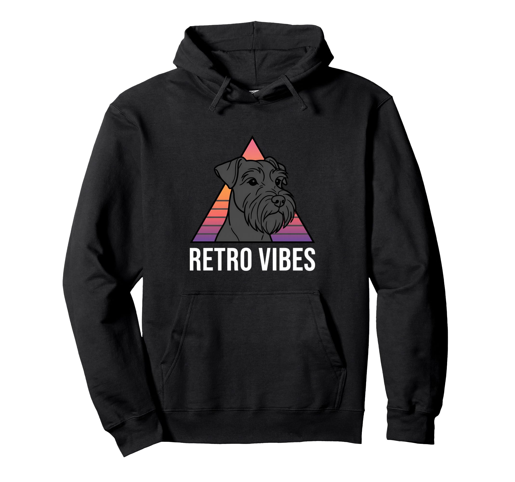 Schnauzer Peeking 80S Synthwave Vibes Hoodie - Minimalist Print Unisex - T-Shirt, Sweatshirt, Hoodie