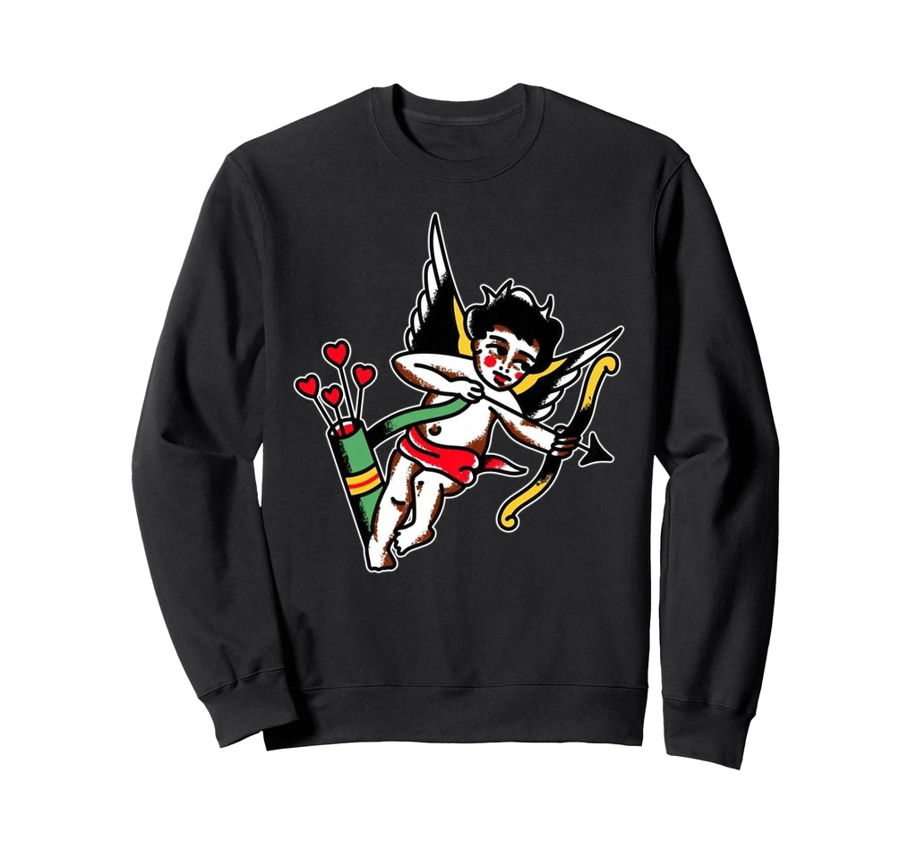 Cupid American Traditional Sweatshirt - Aesthetic Graphic for Adults - T-Shirt, Sweatshirt, Hoodie