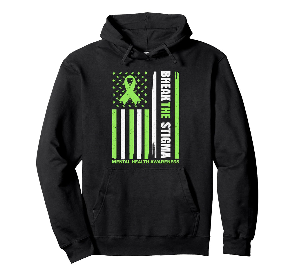 May We Wear Green Break Stigma Us Flag Hoodie - Custom Art Print Men Women - T-Shirt, Sweatshirt, Hoodie