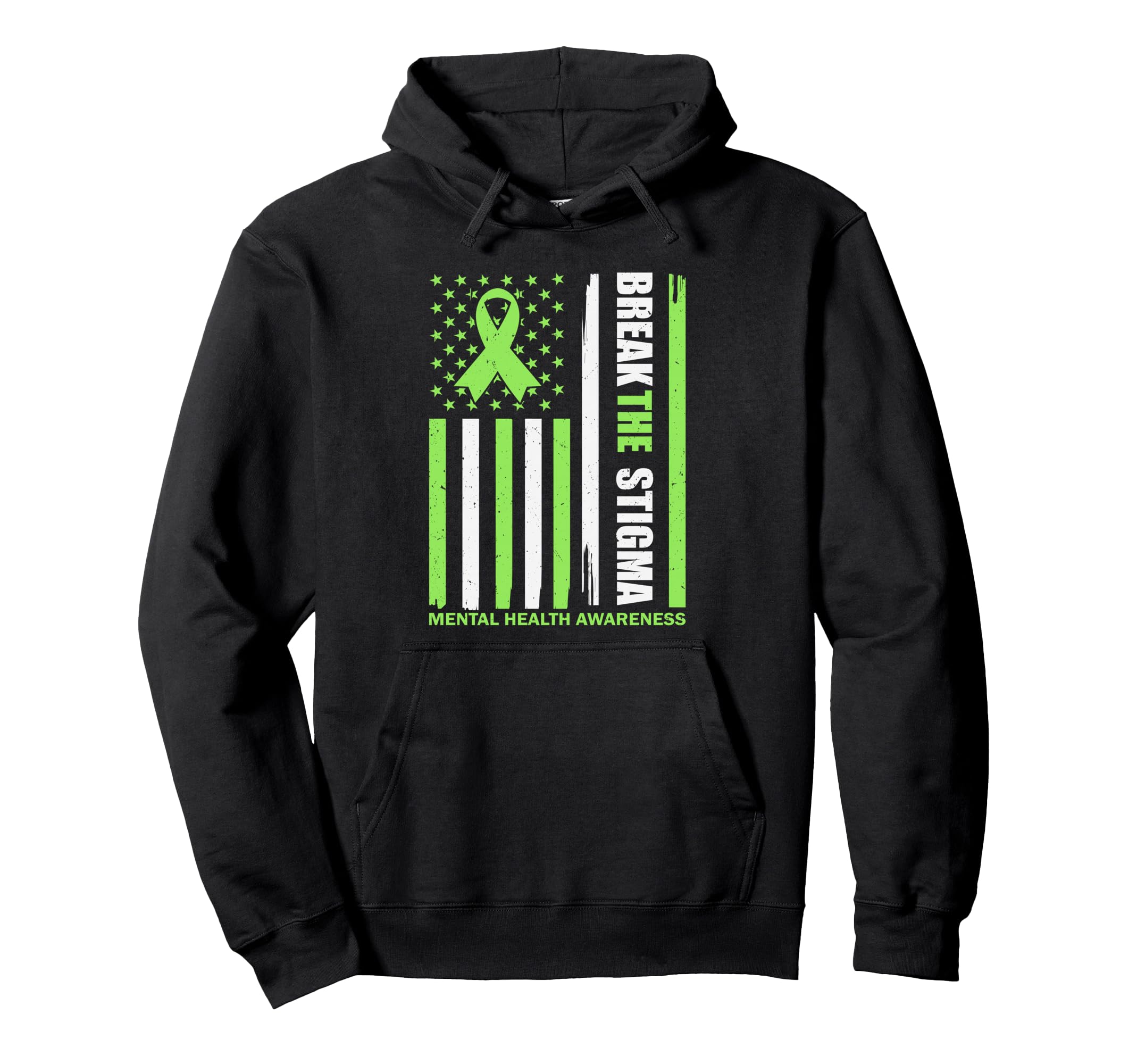 May We Wear Green Break Stigma Us Flag Hoodie - Custom Art Print Men Women - T-Shirt, Sweatshirt, Hoodie