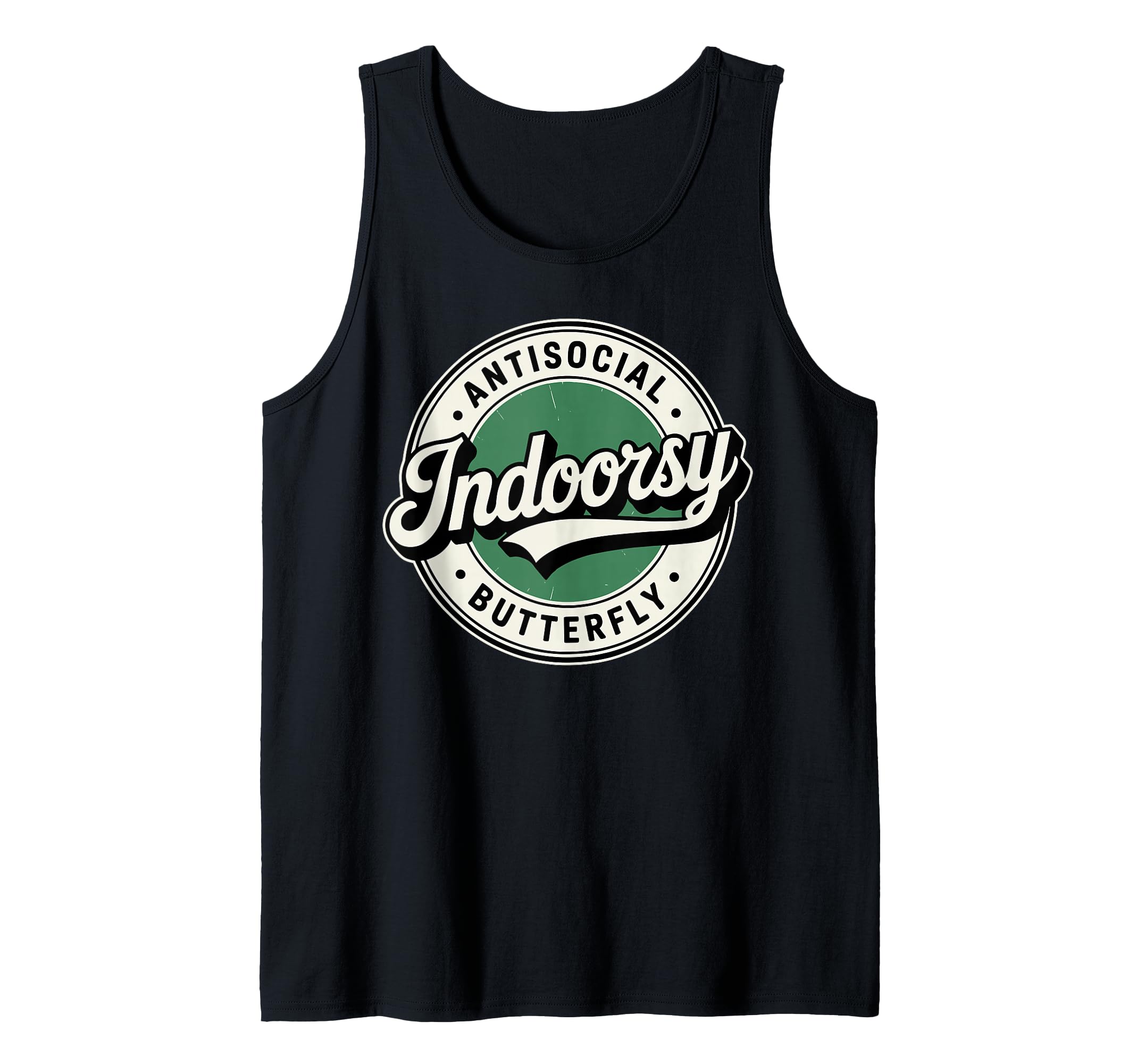 Indoorsy Antisocial Butterfly Badge T-Shirt - Fun Novelty Design Unisex - T-Shirt, Sweatshirt, Hoodie