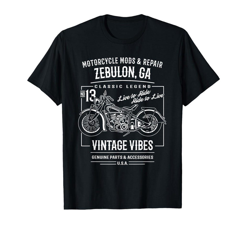 Zebulon Ga Usa Motorcycle T-Shirt - Minimalist Print Unisex - T-Shirt, Sweatshirt, Hoodie