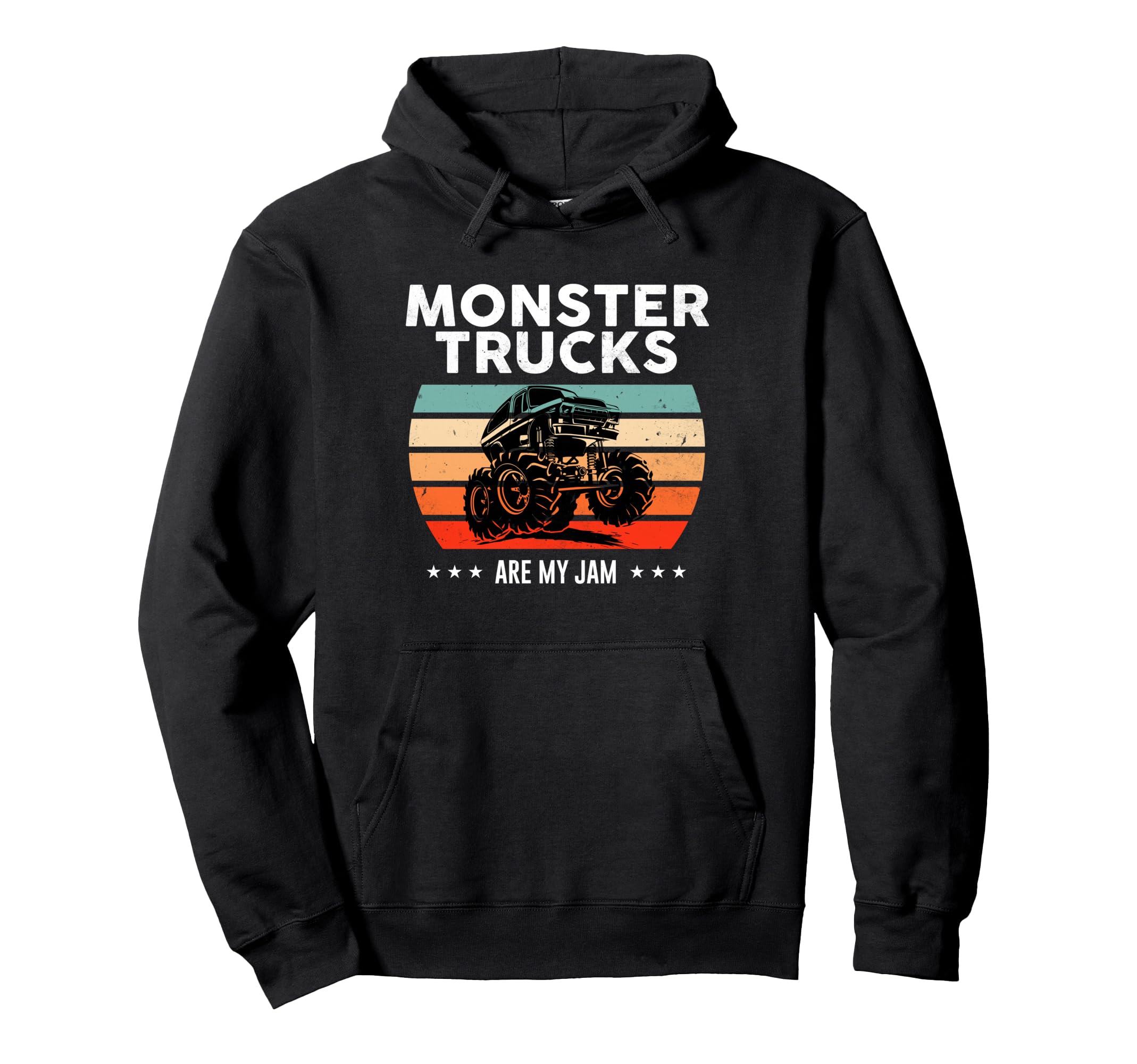 Monster Truck Are My Jam Sunset Engines Hoodie - Unique Graphic Unisex - T-Shirt, Sweatshirt, Hoodie