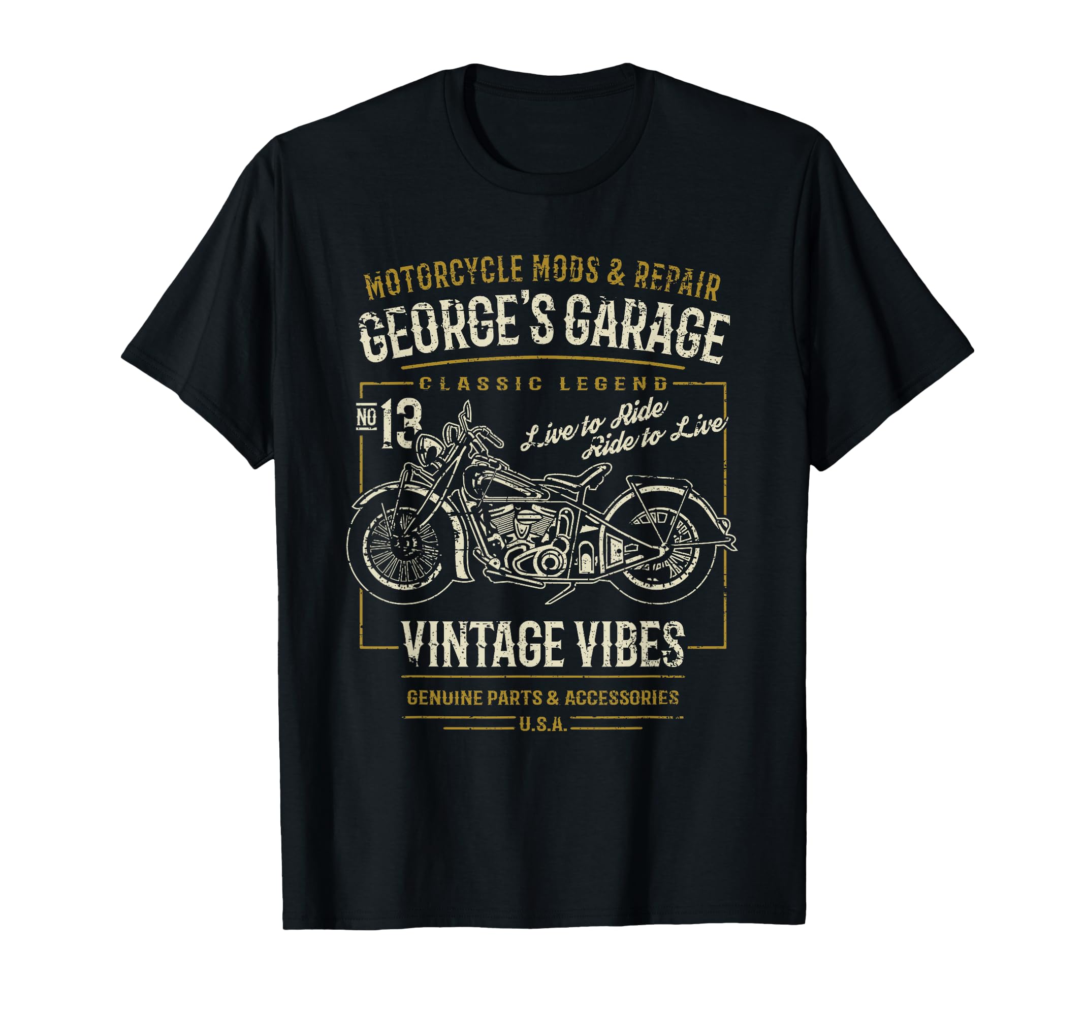 Georges Garage Motorcycle Distressed T-Shirt - Aesthetic Graphic Unisex - T-Shirt, Sweatshirt, Hoodie