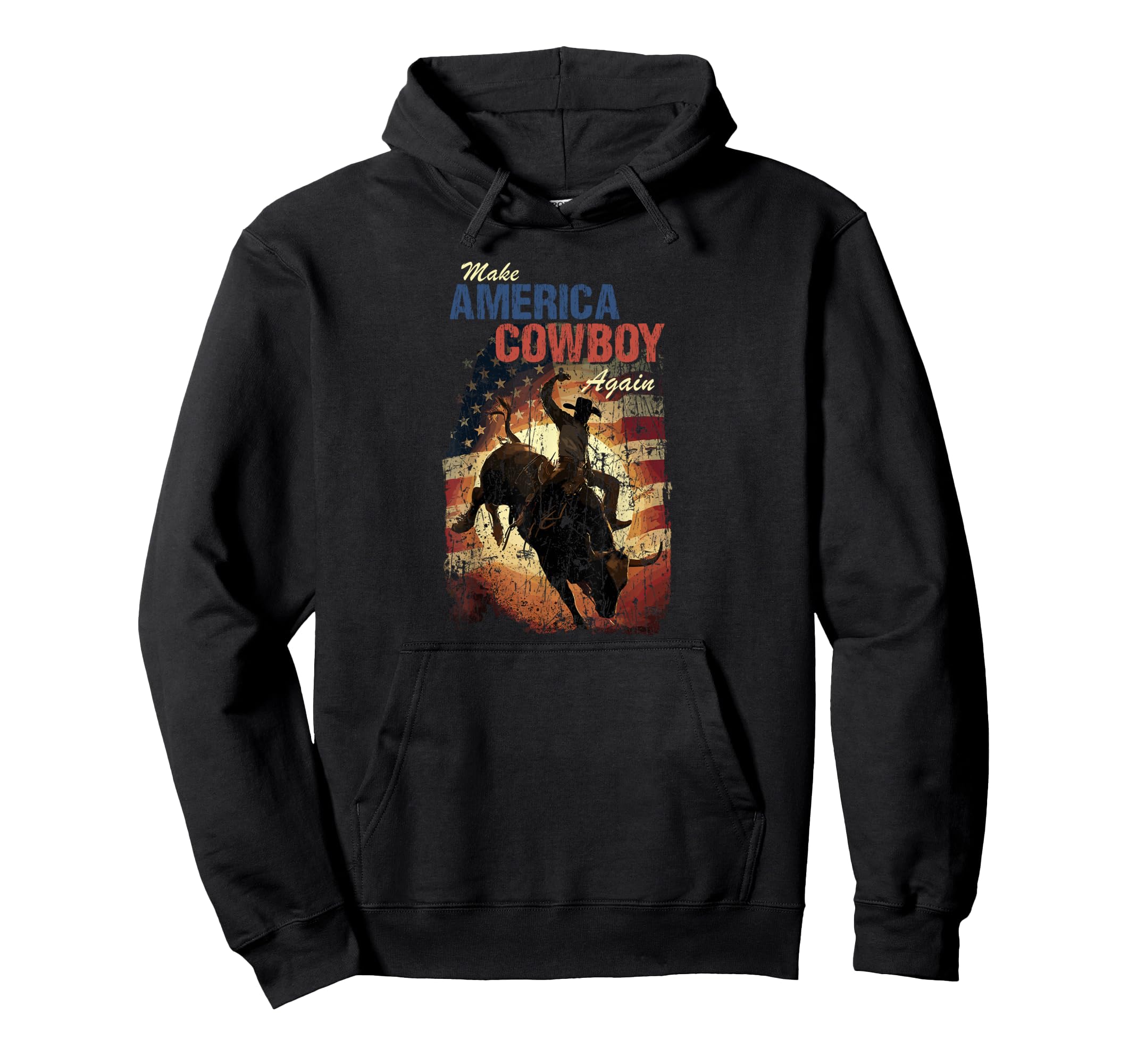 Make America Western Cowboy Again Hoodie - Fun Novelty Design for Adults - T-Shirt, Sweatshirt, Hoodie