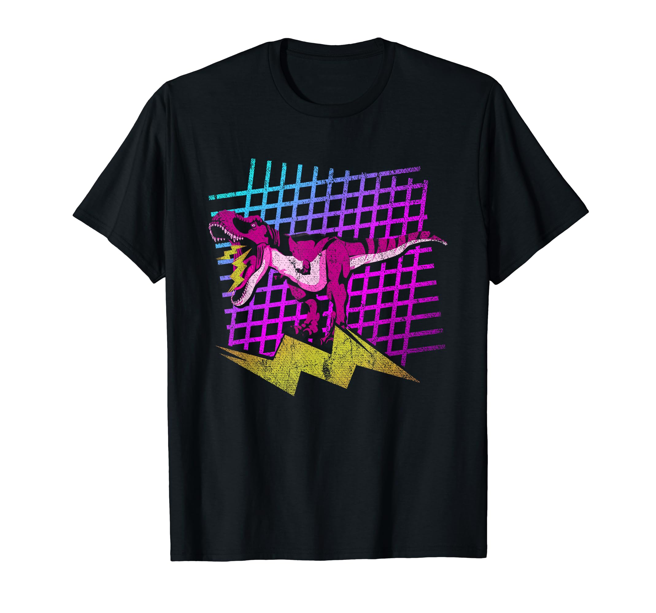 Roaring Dinosaur Synthwave Roar Dino T-Shirt - Streetwear Style Unisex - T-Shirt, Sweatshirt, Hoodie