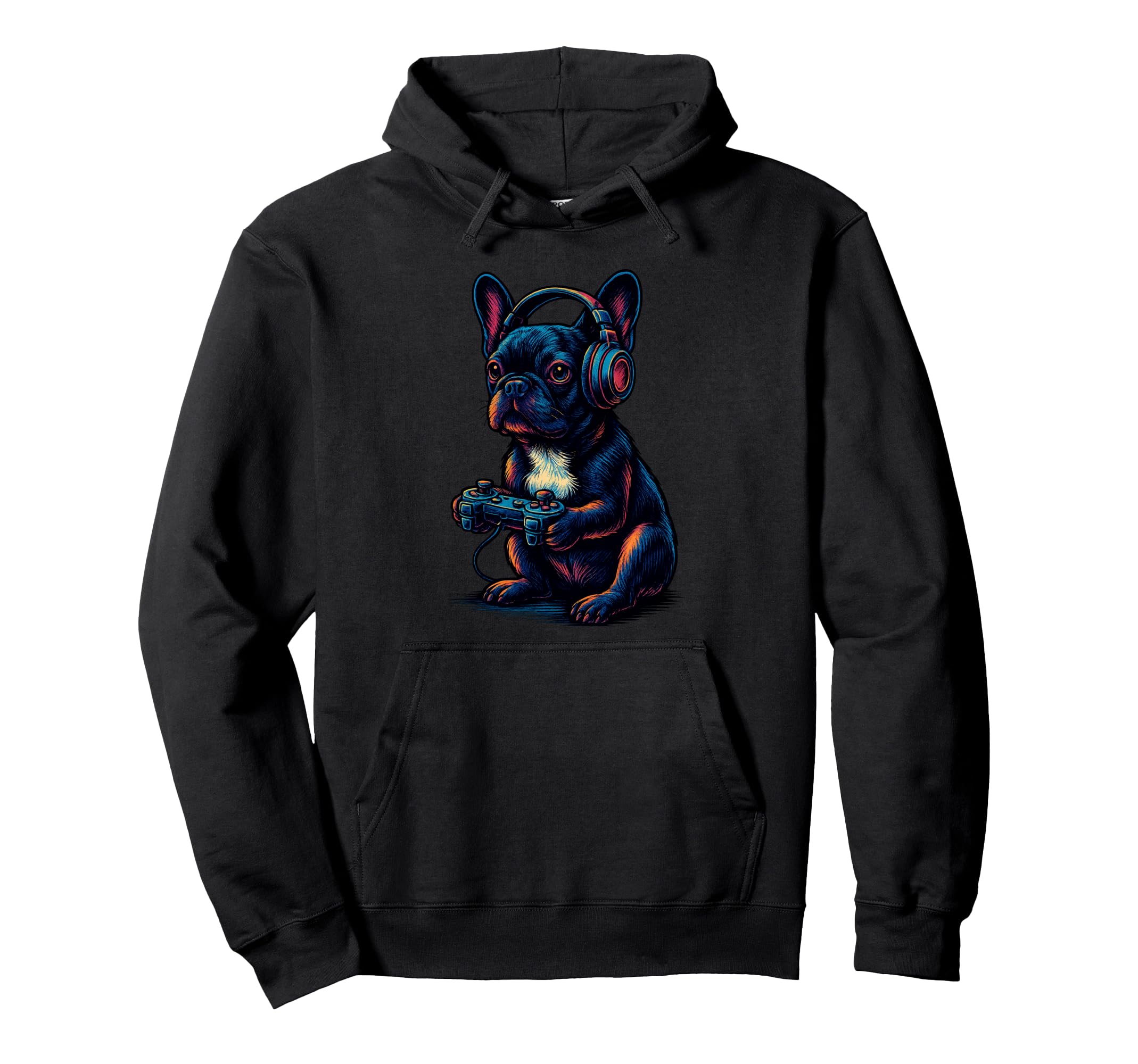 French Bulldog Gamer Gaming Dog Lover Hoodie - Graphic Print Unisex - T-Shirt, Sweatshirt, Hoodie