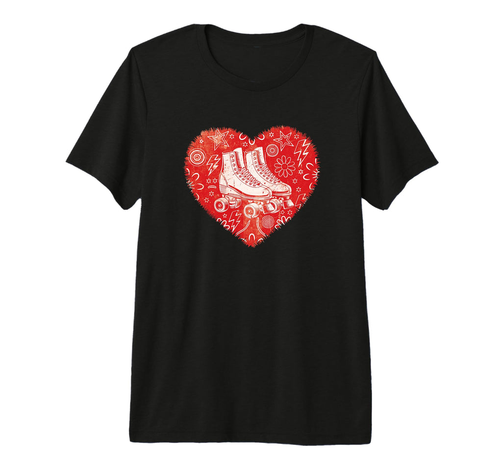 Roller Skater Heart Street Skating Tri T-Shirt - Aesthetic Graphic Unisex - T-Shirt, Sweatshirt, Hoodie