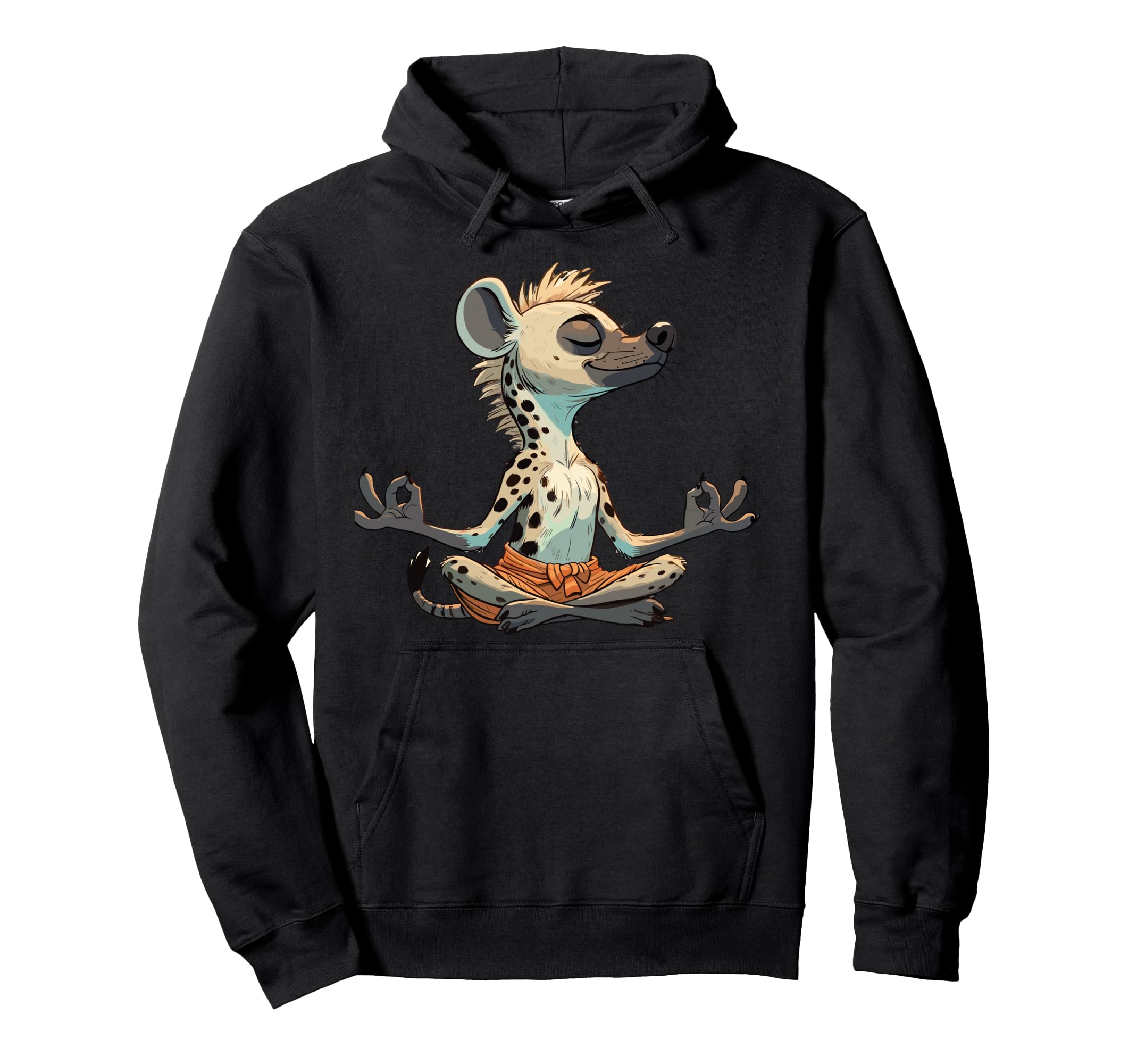 Meditation Hyena Yoga Pose Relaxing Animal Hoodie - Novelty Apparel Unisex - T-Shirt, Sweatshirt, Hoodie