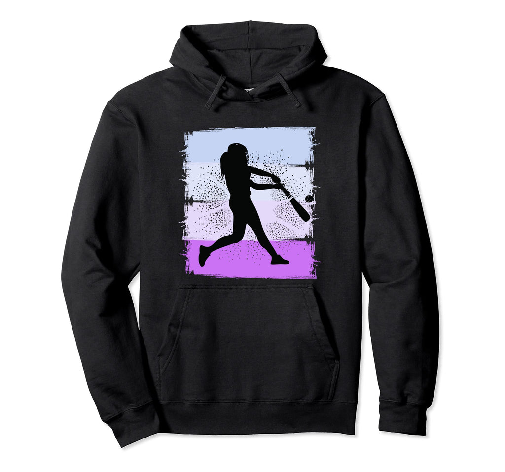 Purple Baseball Distressed Sunset Hoodie - Minimalist Print Unisex - T-Shirt, Sweatshirt, Hoodie