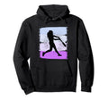 Purple Baseball Distressed Sunset Hoodie - Minimalist Print Unisex - T-Shirt, Sweatshirt, Hoodie