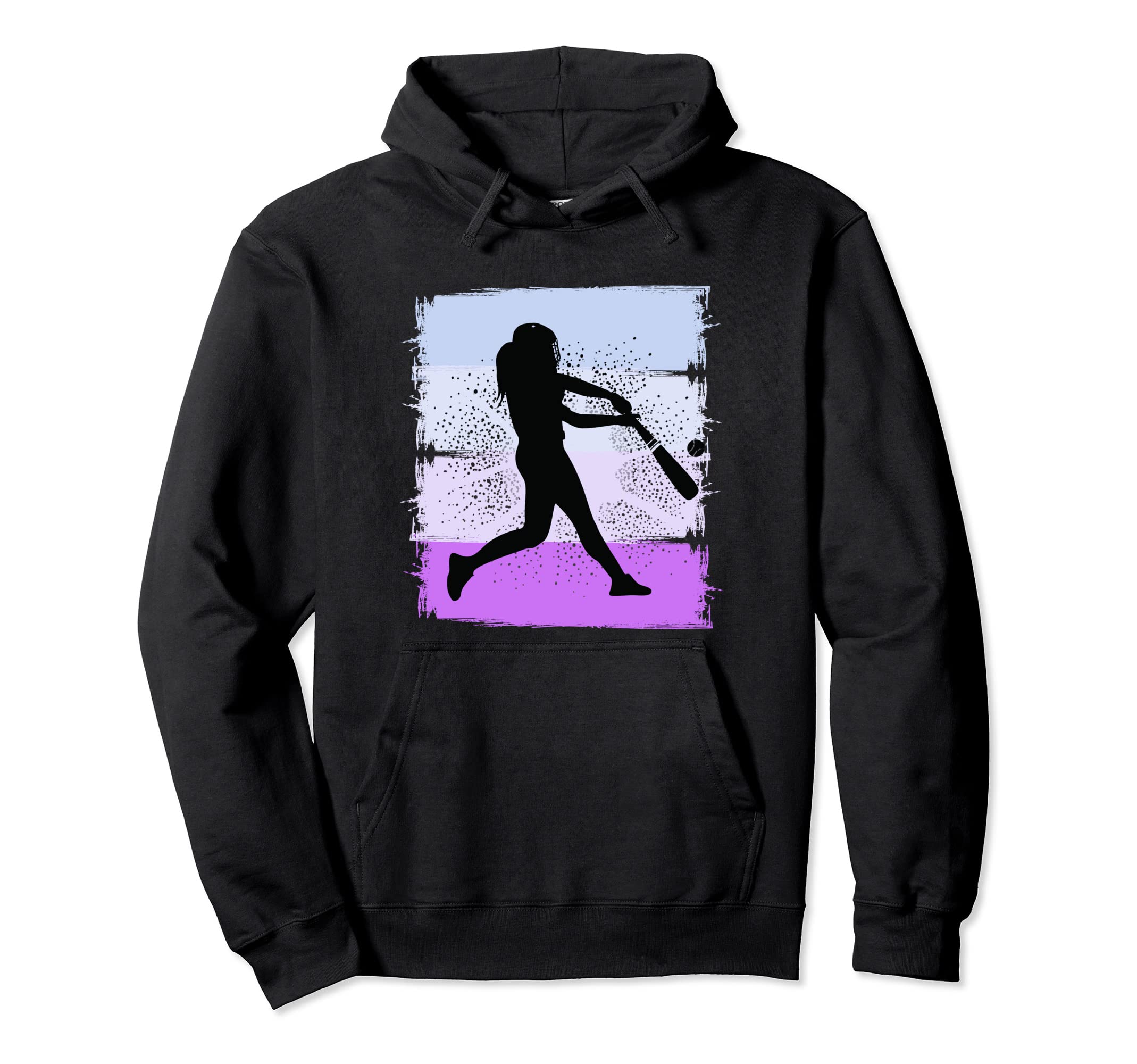 Purple Baseball Distressed Sunset Hoodie - Minimalist Print Unisex - T-Shirt, Sweatshirt, Hoodie