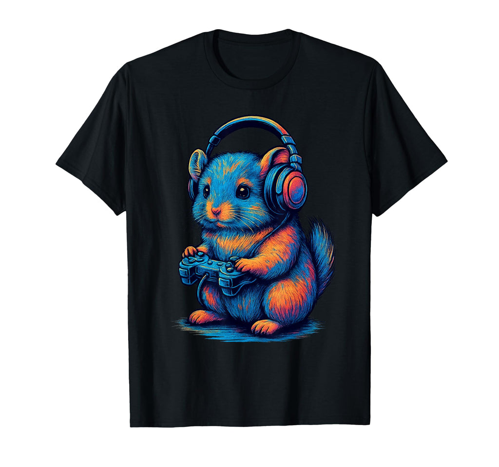 Chinchilla Gamer Gaming Pet Lover T-Shirt - Fun Novelty Design Unisex - T-Shirt, Sweatshirt, Hoodie