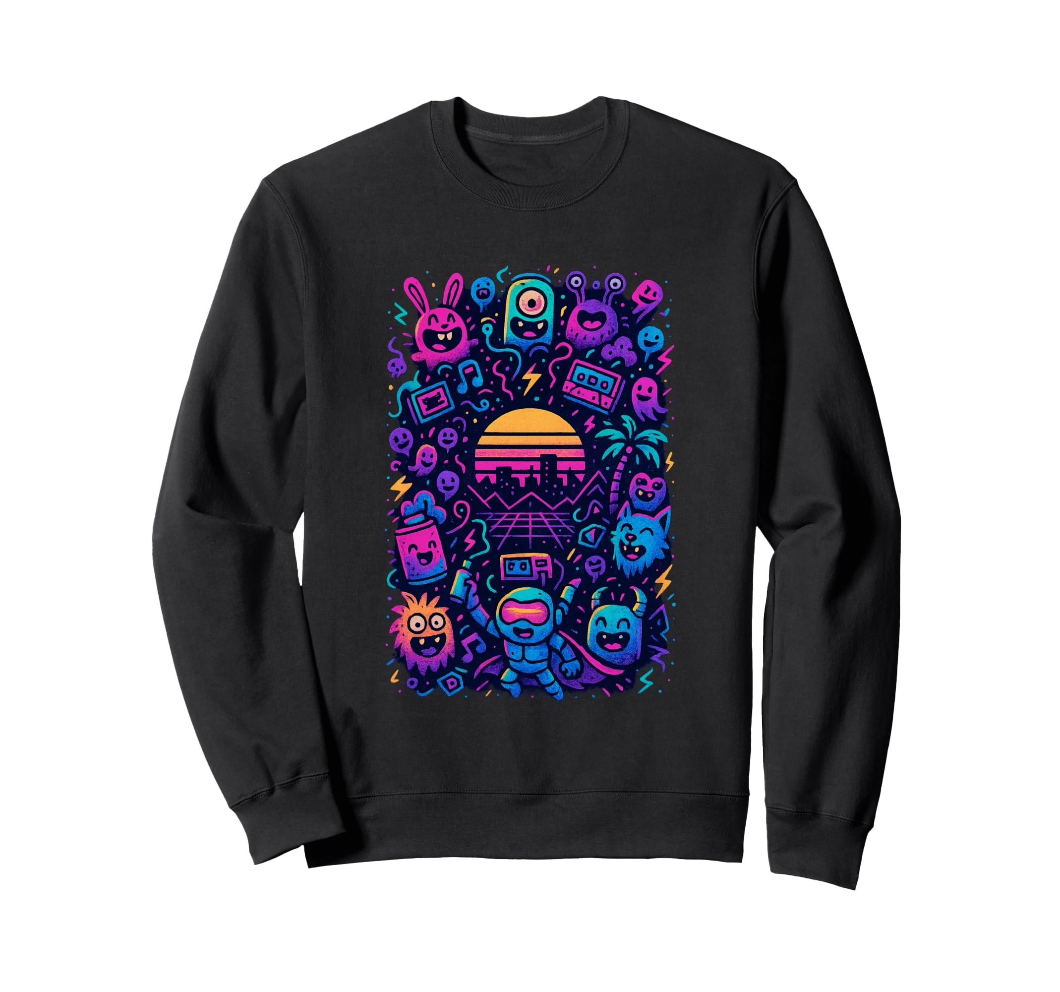 80S Synthwave Sweatshirt - Custom Art Print Men Women - T-Shirt, Sweatshirt, Hoodie